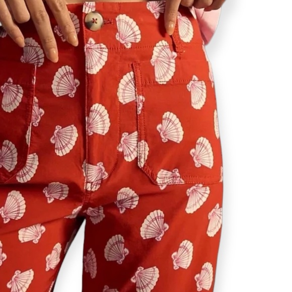 Anthropologie | Maeve • The Colette Red Sea Shell Pants - Picture 7 of 15
